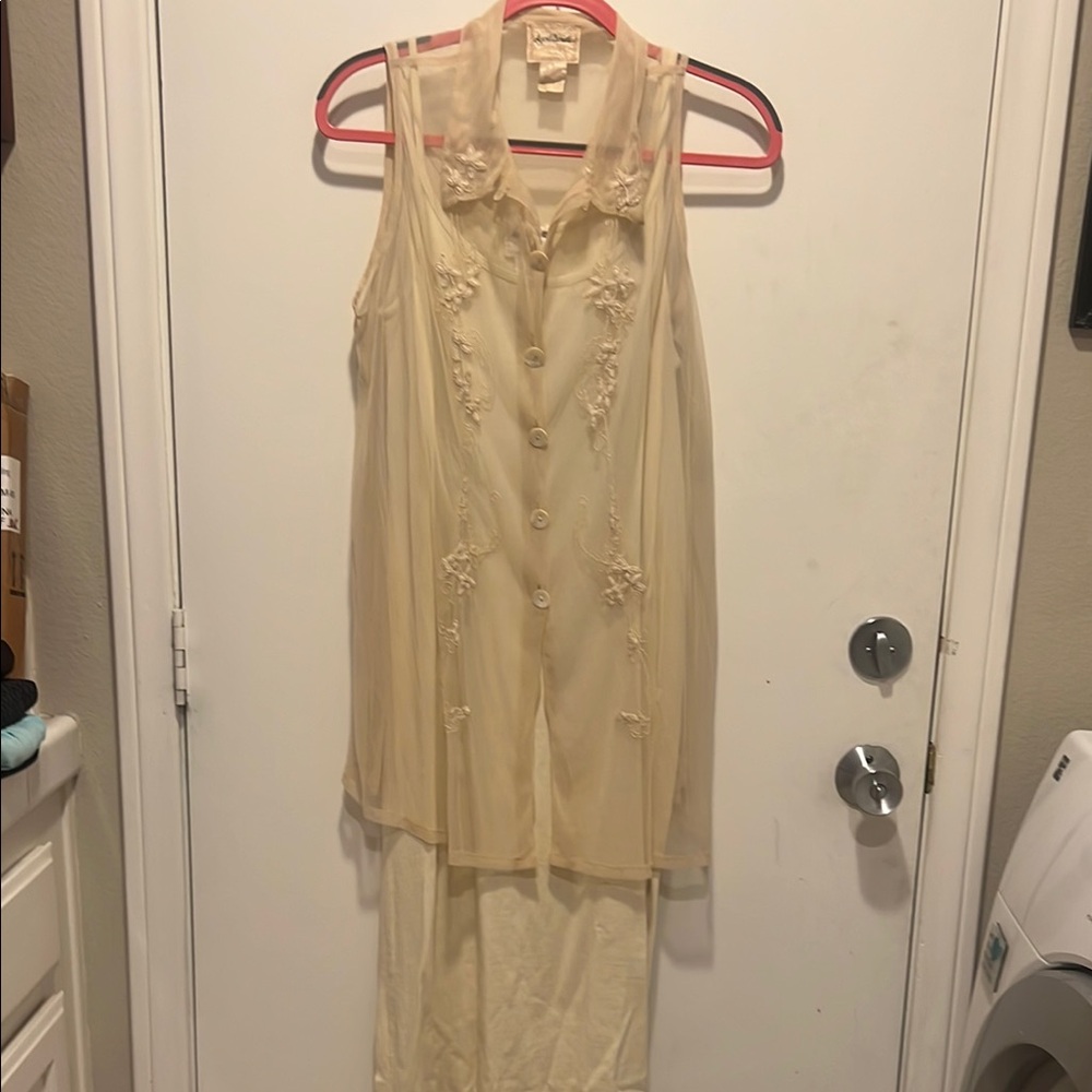 April Cornell Vintage Cream Sleeveless lace  Dress worn once
